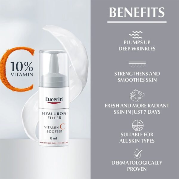 Eucerin Hyaluron-Filler Vitamin C Anti-Aging Booster Serum 8ml – Pack of 3